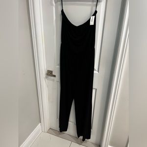 Black strapless jumpsuit